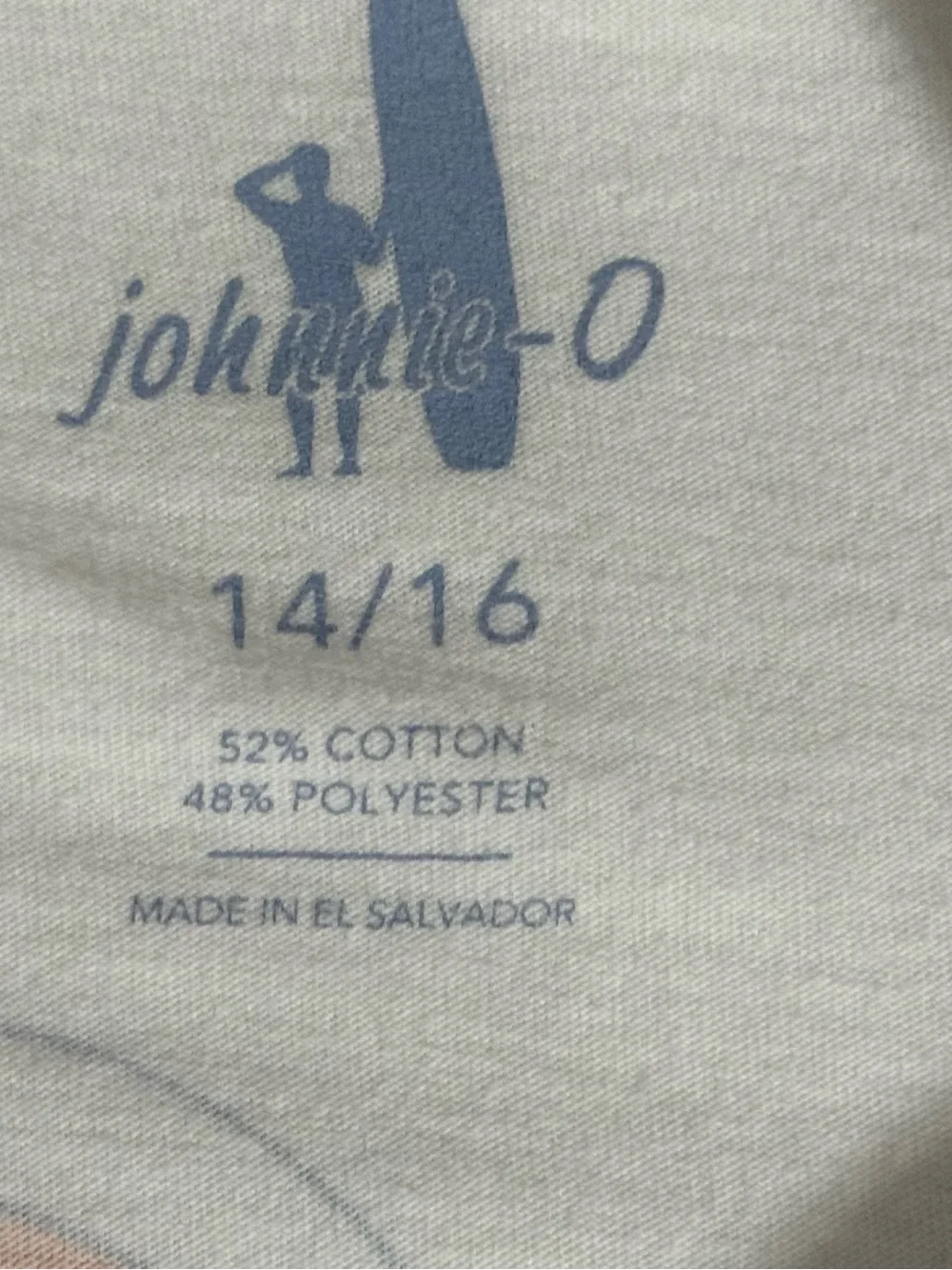 Johnnie-O White Surf Graphic Long Sleeve Tee Youth XL 14/16